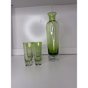 Festival 5 Piece Vodka / Liqueur Set Block China & Crystal Green Color